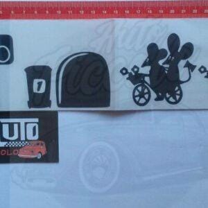 PEGATINA SERIE RATONES MOD. EN BICI